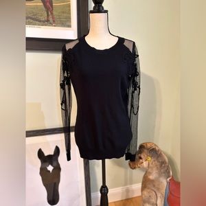 I-N-C Womens Illusion Pullover Sweater, Black, Sz Medium